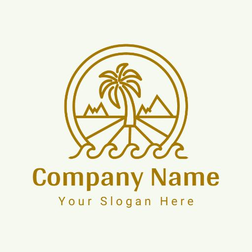 Elegant Vintage Design Featuring Tropical Palm Tree Logo Template