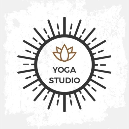 Elegant Vintage Lotus Design for Yoga Studio Logo Template