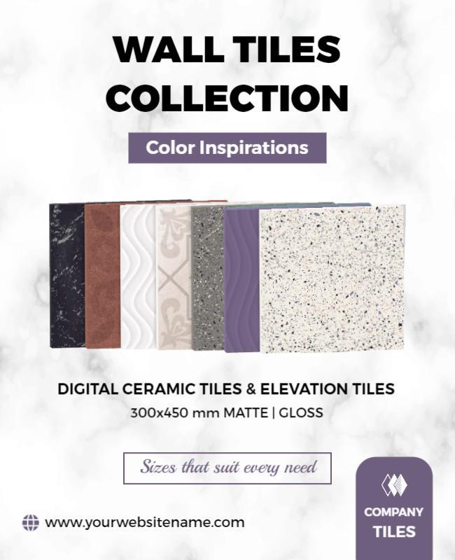 Elegant Wall Tiles Collection with Color Inspirations Poster Template