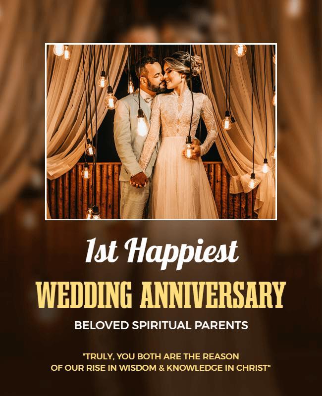 Elegant Warm Vintage Wedding Anniversary Poster Template