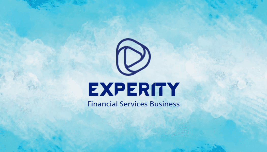 Elegant Watercolor Blue Financial Services Business Card Template