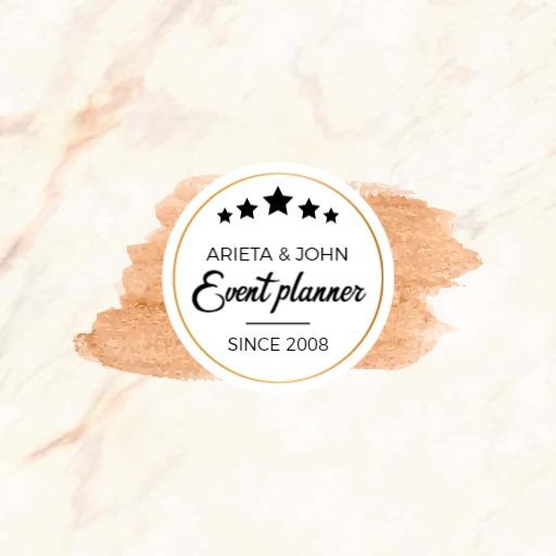 Elegant Watercolor Brushstroke Event Planner Logo Template