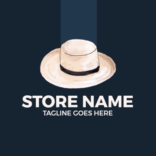 Elegant Watercolor Hat Design Showcasing Fashion Style Logo Template