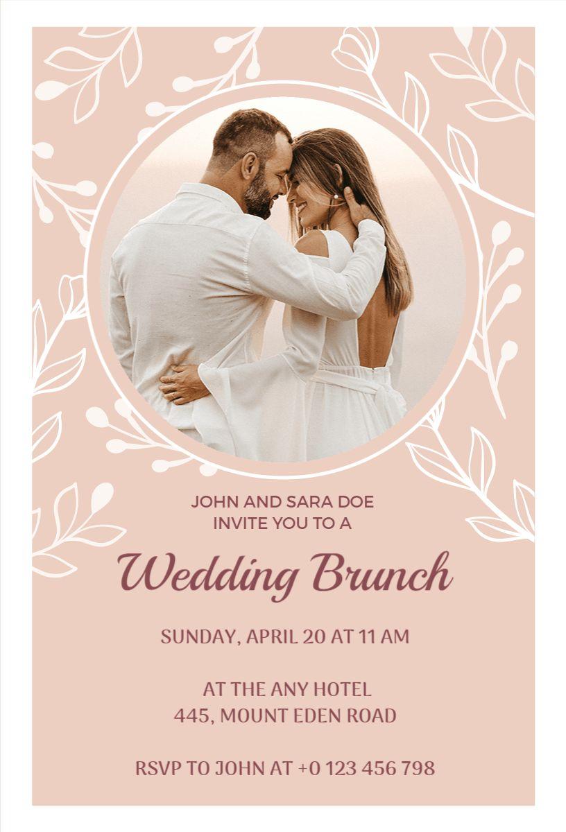 Elegant Wedding Brunch Celebration Floral Invitation Template