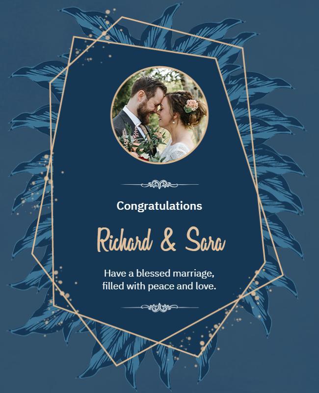 Elegant Wedding Congratulations Announcement Flyer Template