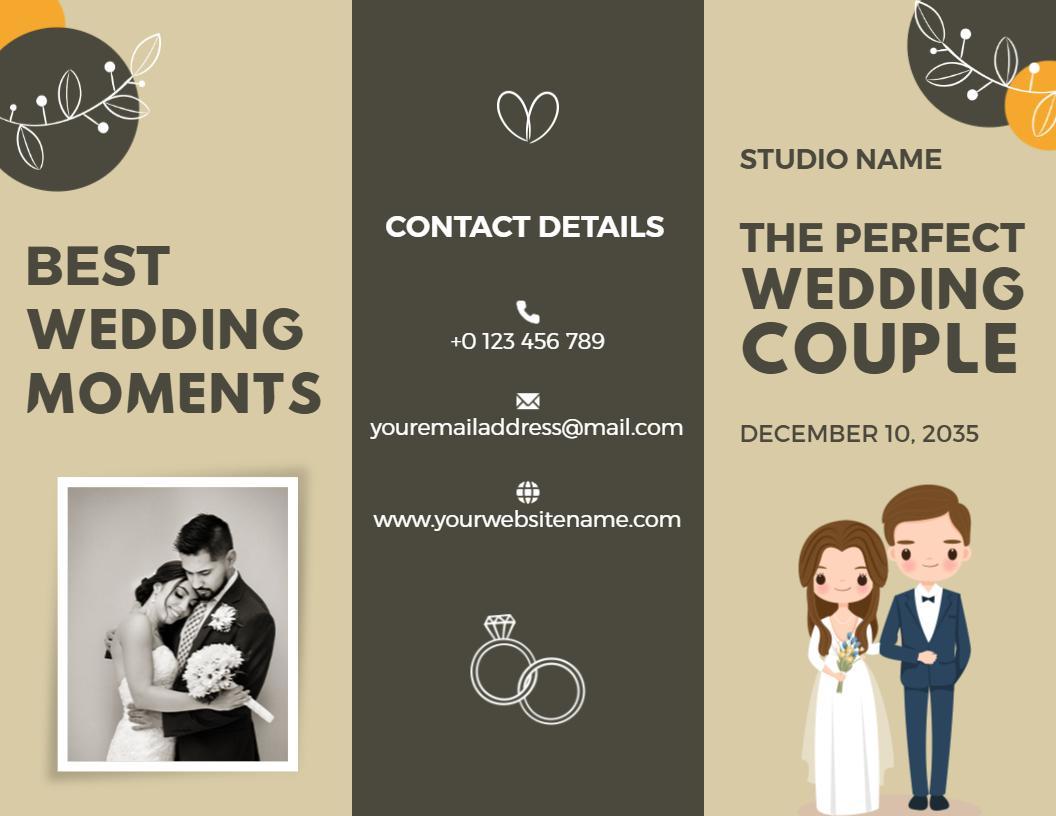 Elegant Wedding Couple Memories Celebration Brochure Template