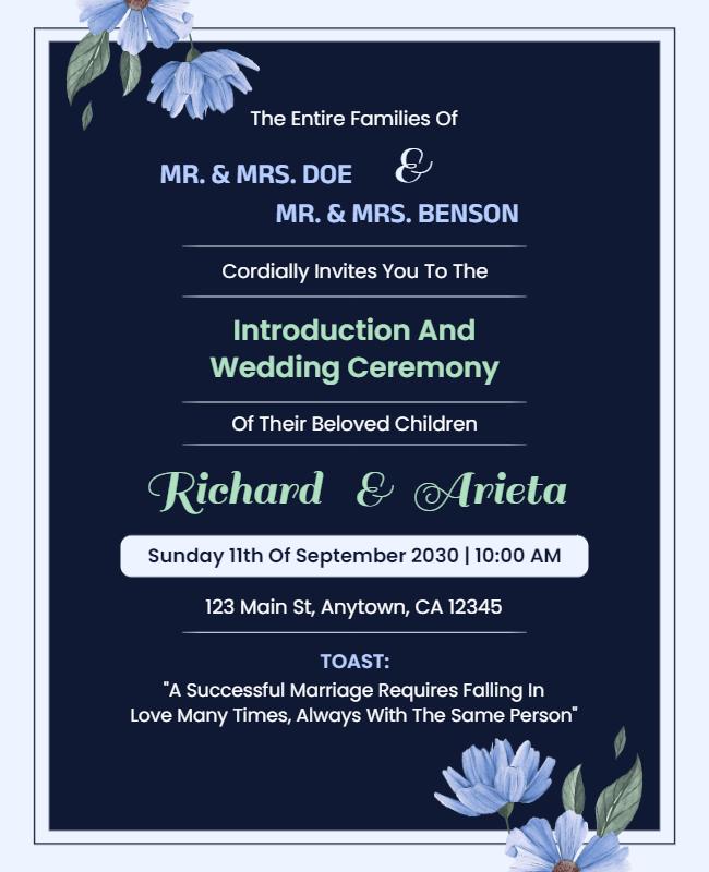 Elegant Wedding Invitation Ceremony Flyer Template