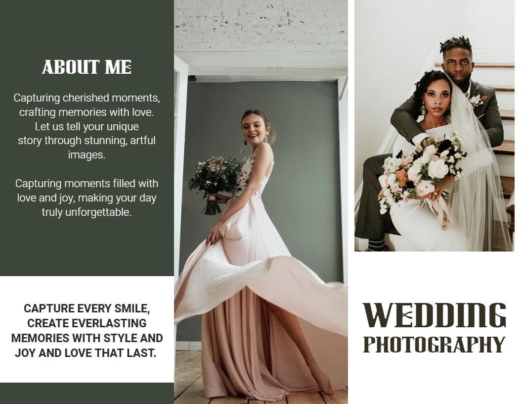 Elegant Wedding Photography Services and Packages Brochure Template