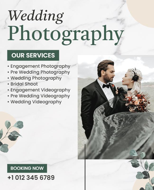 Elegant Wedding Photography Services Flyer Template