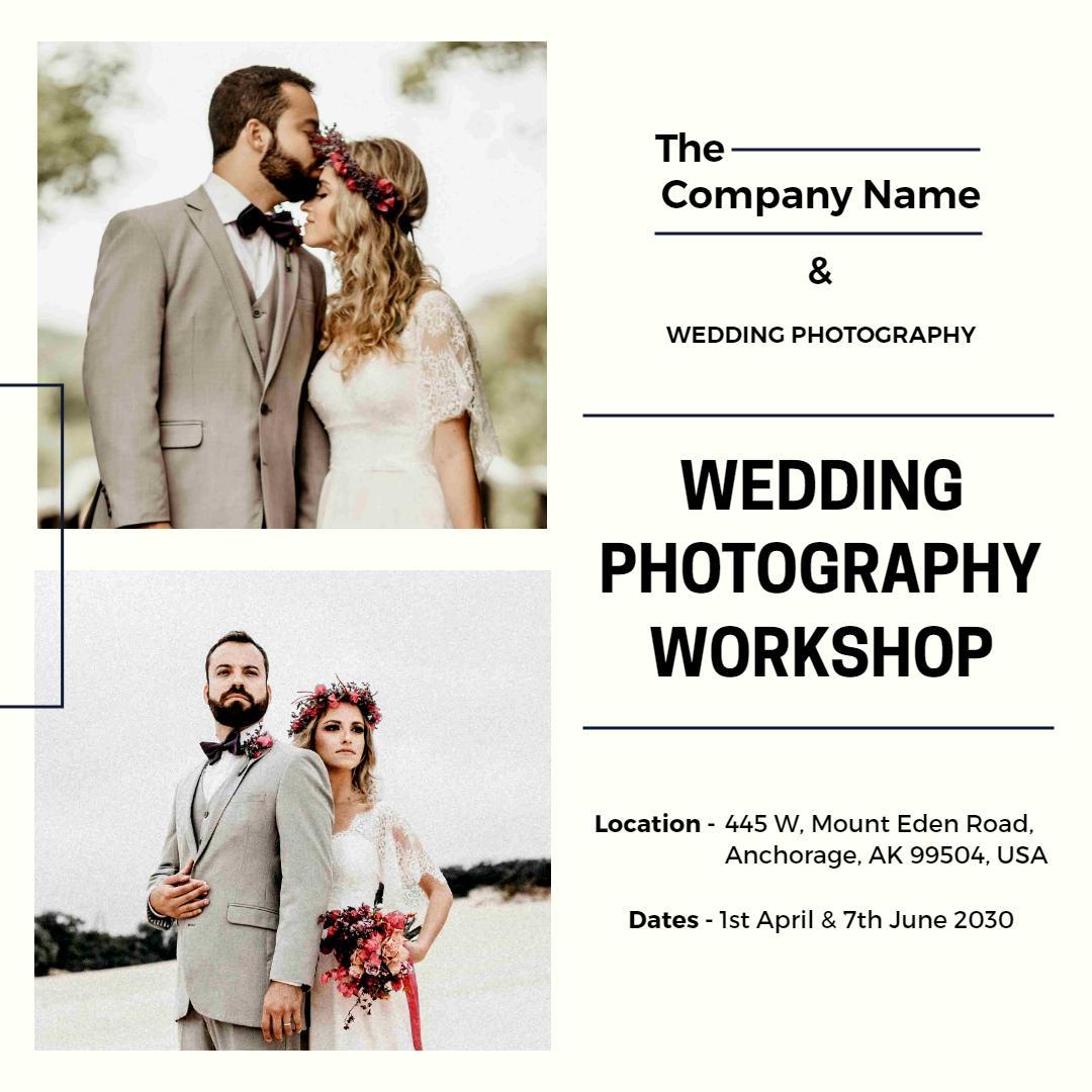 Elegant Wedding Photography Workshop Promotion Ad Template