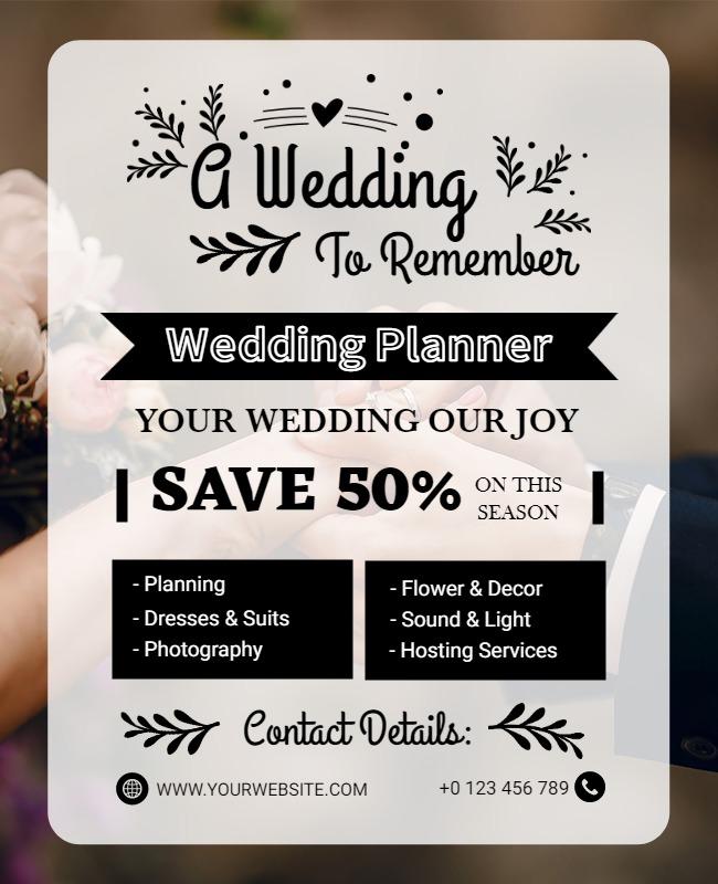 Elegant Wedding Planner Promotion Flyer Template