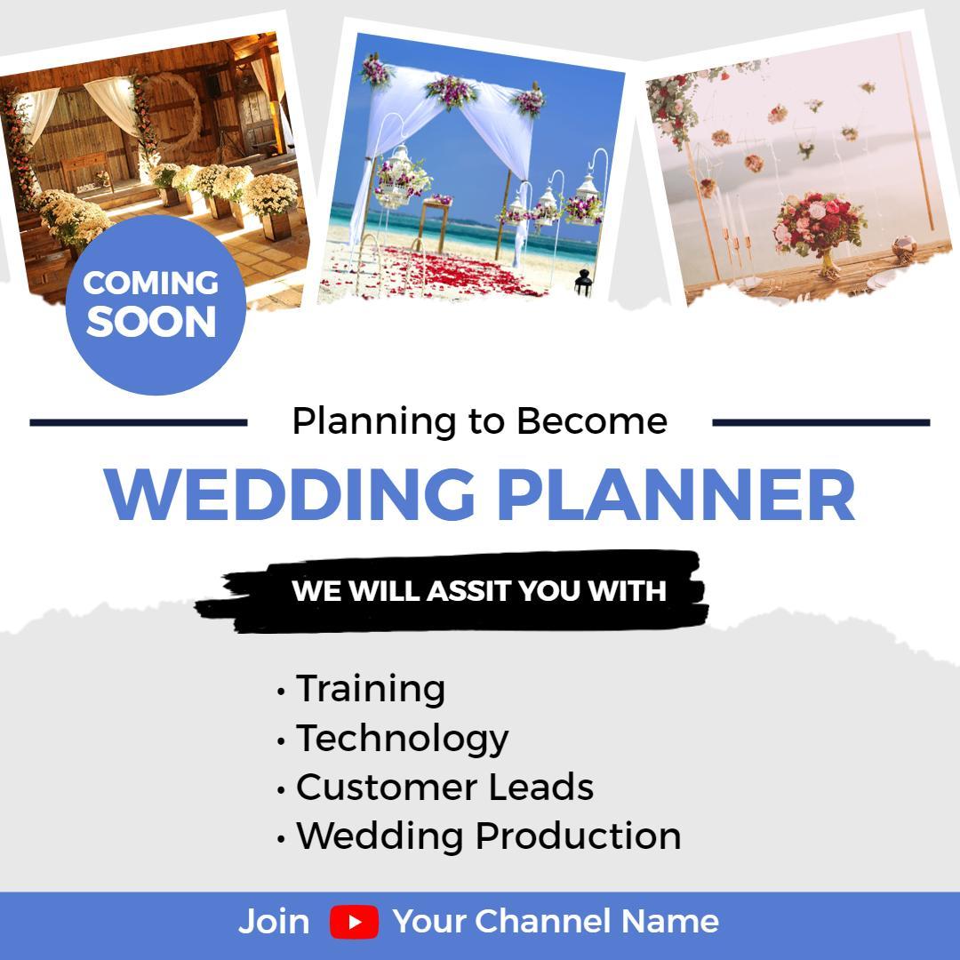 Elegant Wedding Planning Assistance with Floral Décor Ad Template