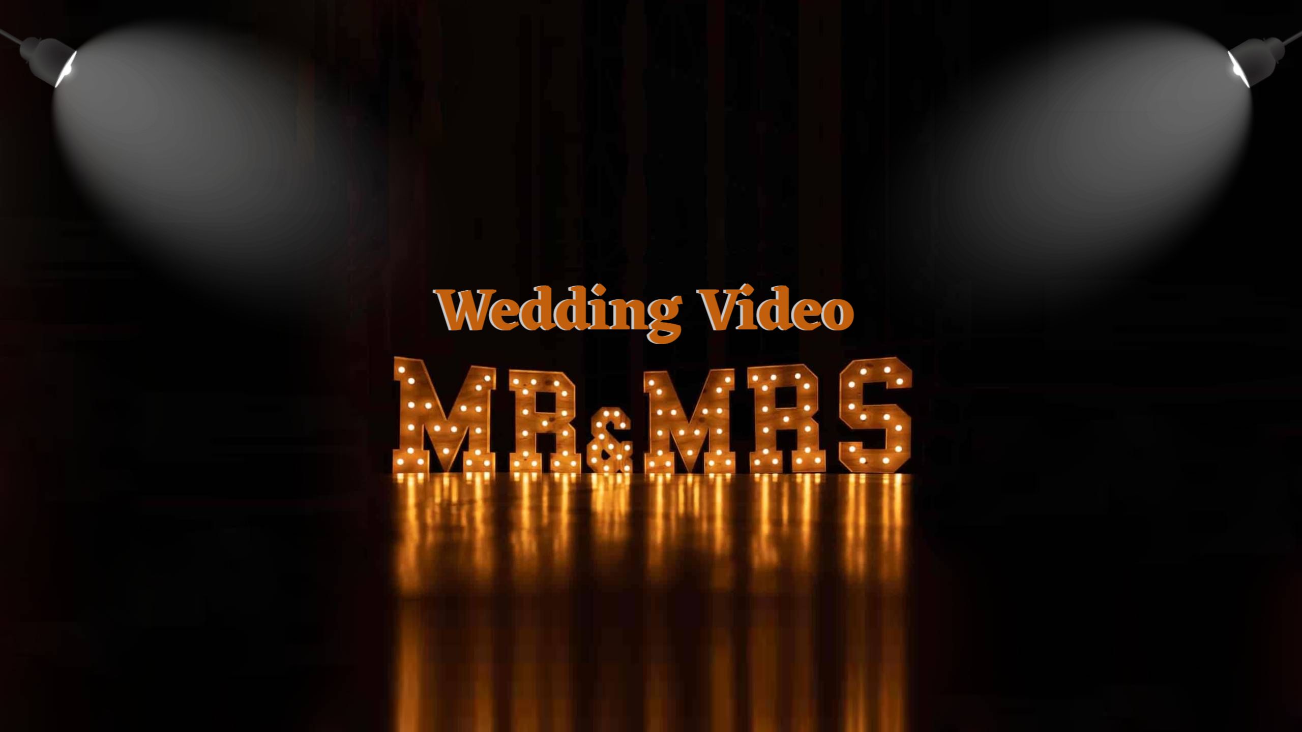 Elegant Wedding Video Presentation with Lights YouTube Banner Template