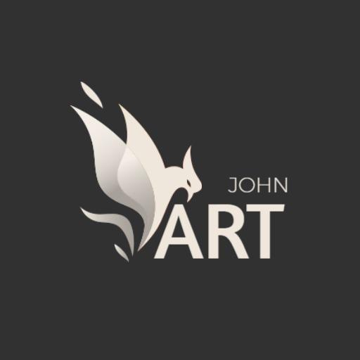 Elegant White and Black Abstract Bird Design in Art Logo Template