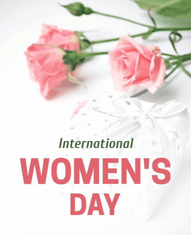 Elegant White and Pink International Women's Day Poster Template