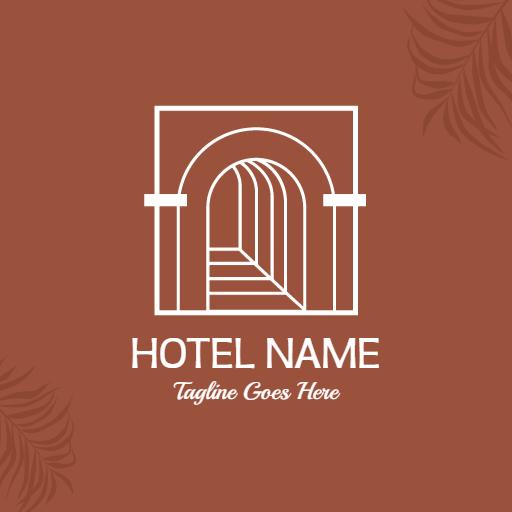 Elegant White Arch Design Illustrating Luxurious Hotel Logo Template