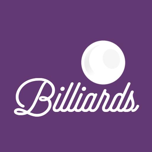 Elegant White Billiards Ball on Rich Purple Background Logo Template