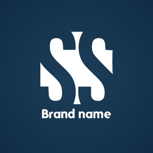 Elegant White Curvy Design within Dark Square Logo Template