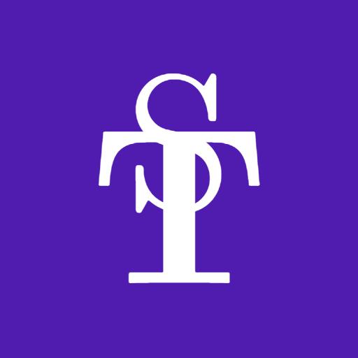 White Monogram Design on Deep Purple Background Logo Template