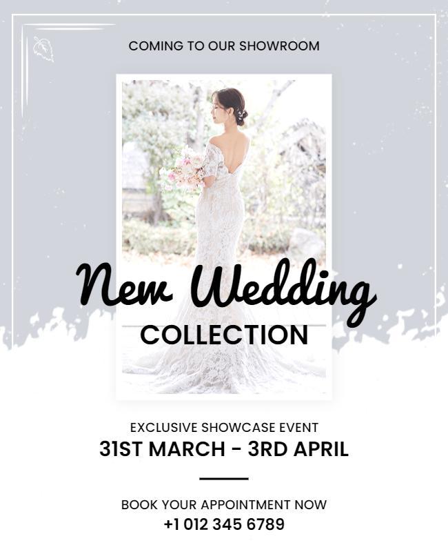 Elegant White New Wedding Collection Showcase Poster Template