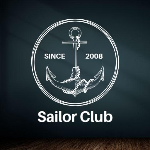 Elegant White Sailor Club Anchor Sketch Design Logo Template