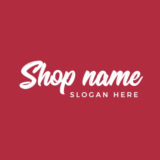 Elegant White Script Font Above a Red Background Wordmark Logo Template