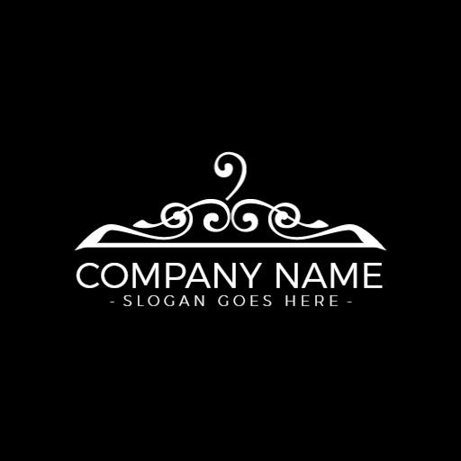 Elegant White Scroll Design for Premium Clothing Brand Logo Template