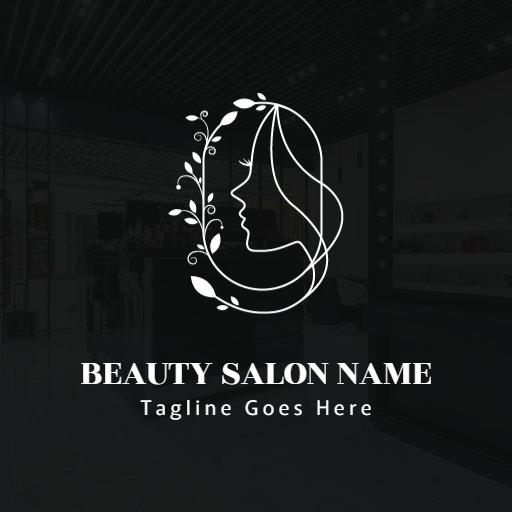 Elegant White Silhouette Design for Beauty Salon Logo Template