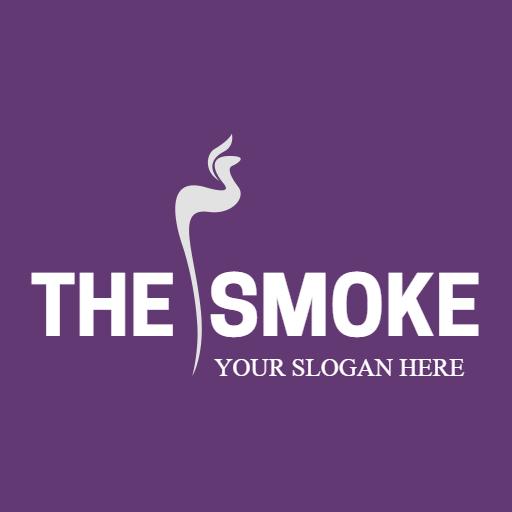 Elegant White Smoke Design Set Against Purple Background Logo Template