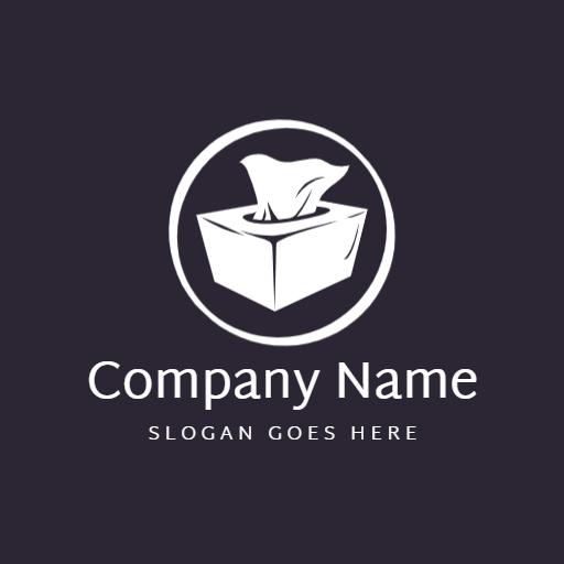 Elegant White Tissue Box Design for Your Company Logo Template