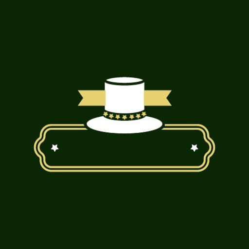 Elegant White Top Hat with Decorative Banner Logo Template