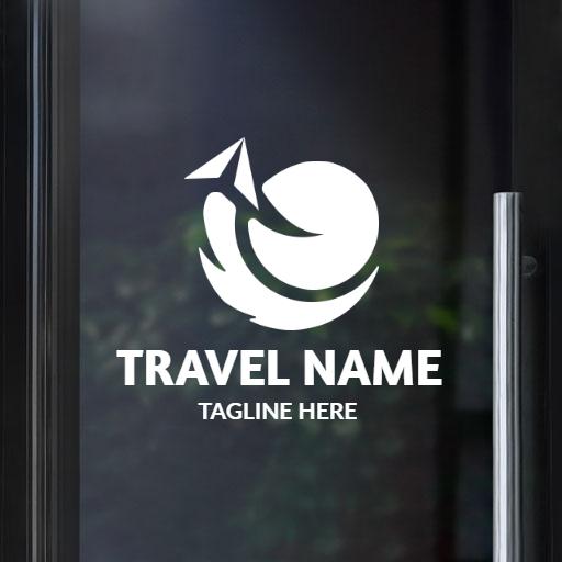 Elegant White Travel Themed Mockup for Adventure Logo Template