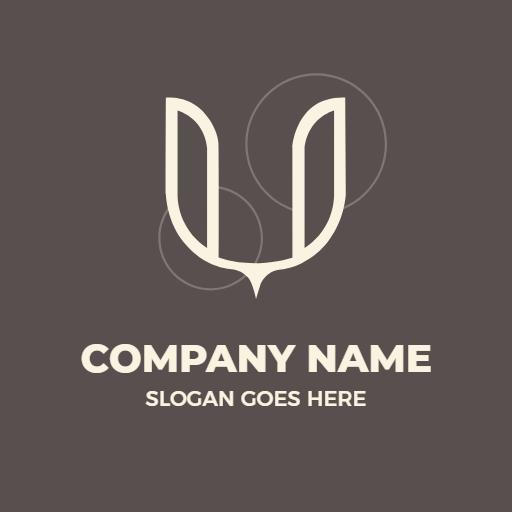 Elegant White U Letter Design with Circle Elements Logo Template