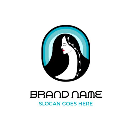 Elegant Woman Silhouette Showcasing Beauty Services Logo Template
