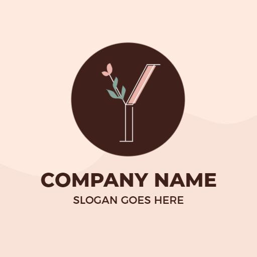 Elegant Y Letter Design Featuring Floral Elements Logo Template