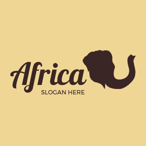 Elegant Yellow African Elephant Symbolizing Heritage and Culture Logo Template