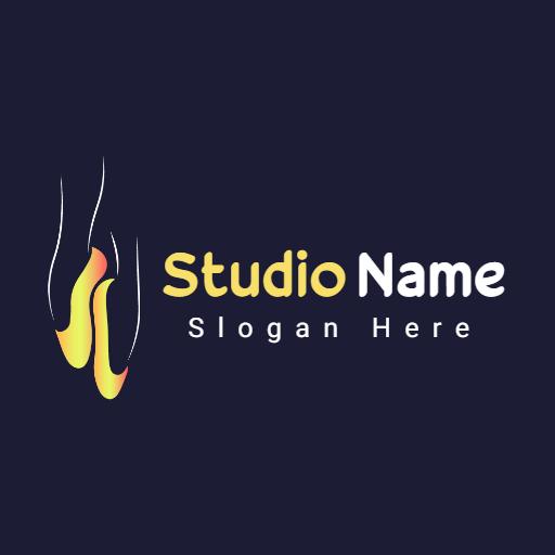 Elegant Yellow and Orange Ballet Dance Studio Logo Template