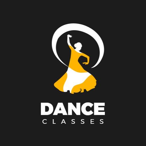Elegant Yellow Dress Inspiring Joyful Dance Classes Logo Template