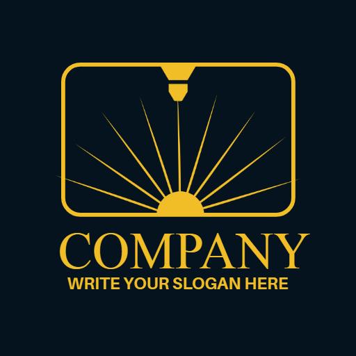 Elegant Yellow Laser Cutting Design for Creative Industries Logo Template