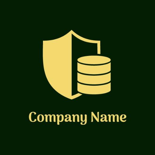 Elegant Yellow Shield Design for Data Security Company Logo Template