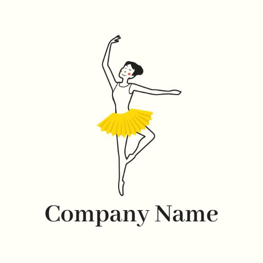 Elegant Yellow Tutu on Ballerina Representing Ballet Artistry Logo Template