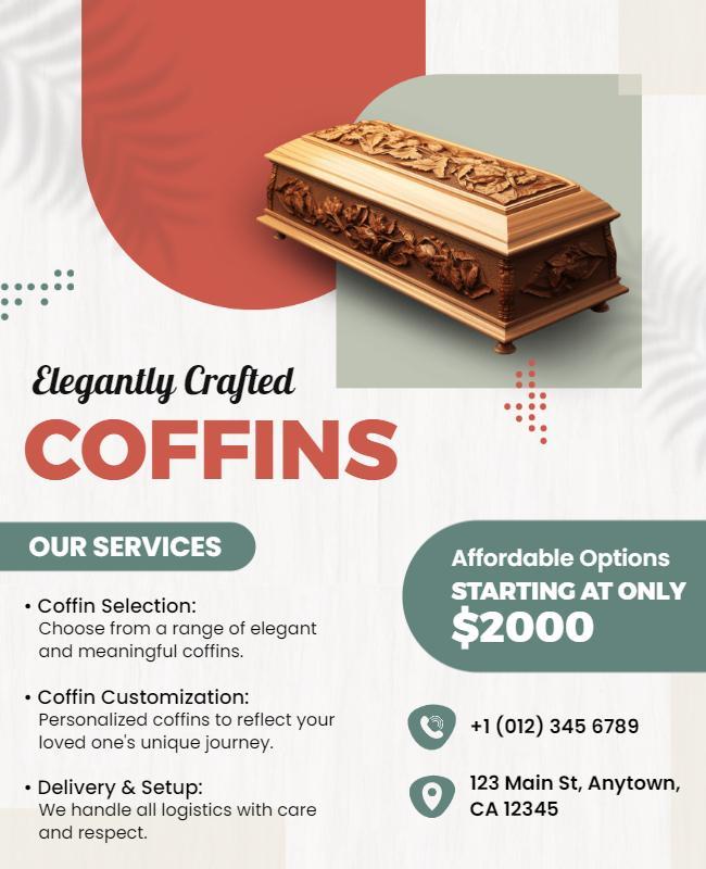 Elegantly Crafted Coffin Services Flyer Template