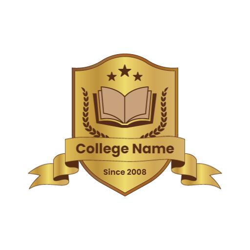 Elegantly Crafted Gold College Education Badge Logo Template