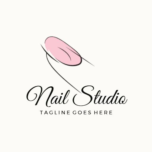 Elegantly Designed Pink Nail Art Studio Logo Template