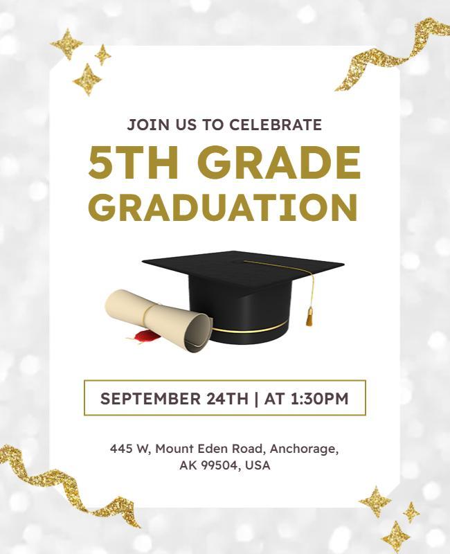 Elementary School Graduation Celebration Flyer Template