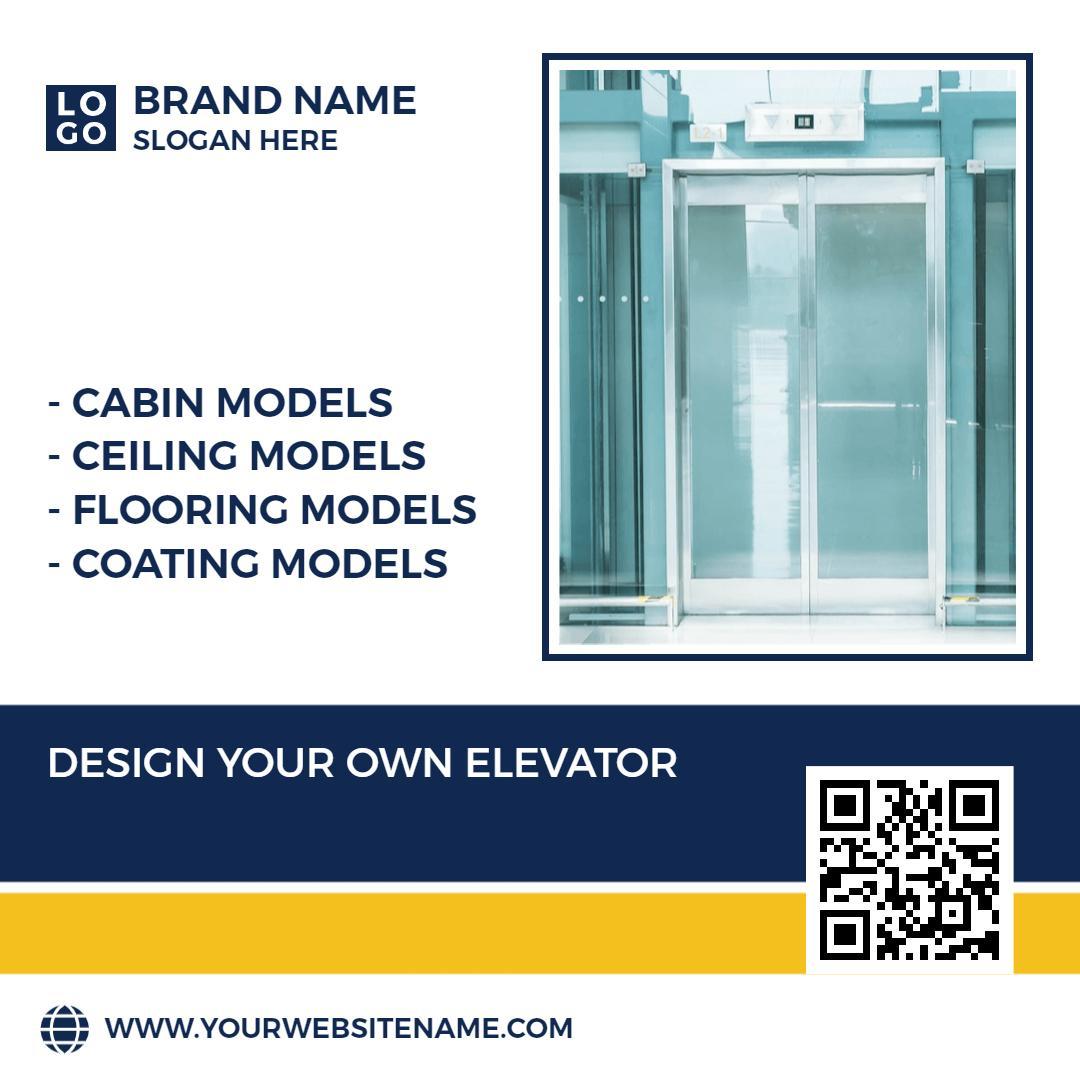 Elevator Design Options with Cabin and Ceiling Models Ad Template