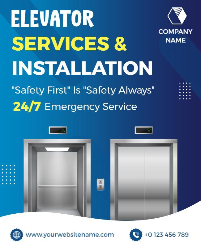 Elevator Services and Installation Flyer Template