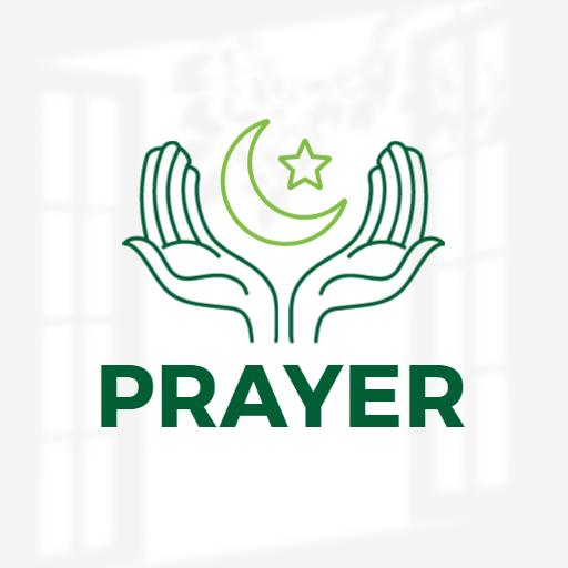 Embrace Faith with Hands and Crescent Moon Symbolizing Prayer Logo Template