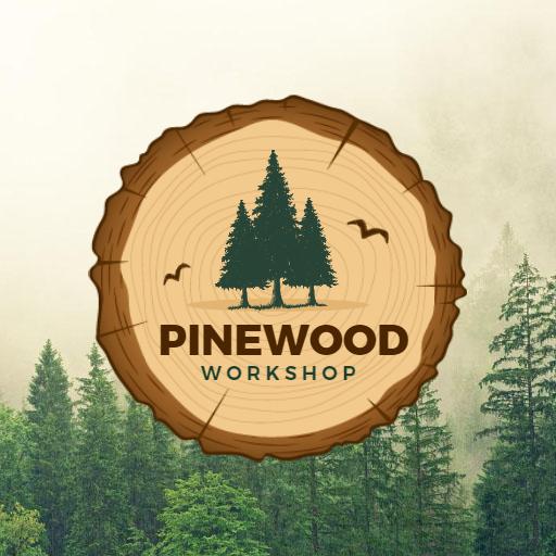 Embrace Nature with Pinewood Themed Workshop Logo Template