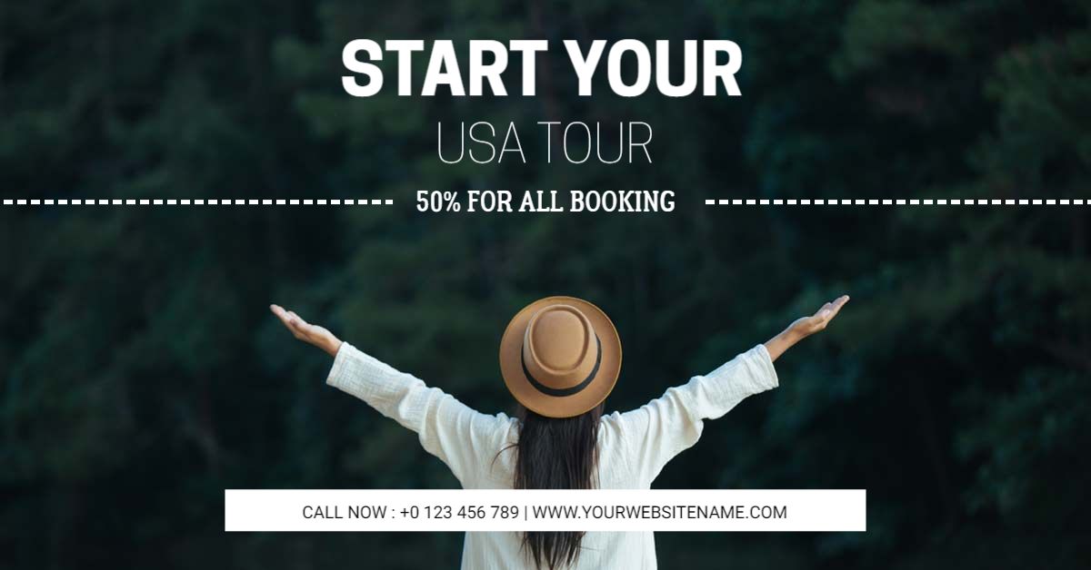 Embrace Nature's Beauty During Your USA Tour Travel Banner Template